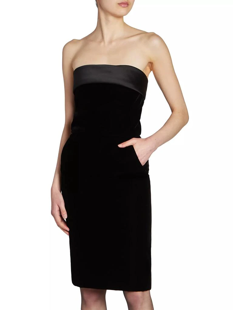 Yves Saint Laurent Strapless Pencil Dress in Velvet 5