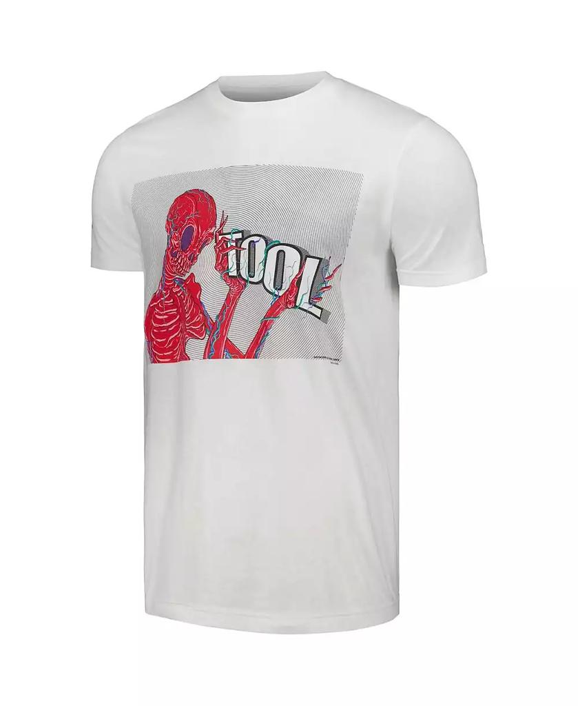 Merch Traffic Men's and Women's White Tool Skeleton Holding Logo T-shirt
