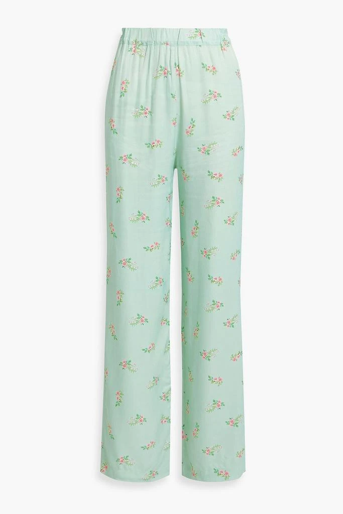 Sleeper Floral-print satin pajama pants 1