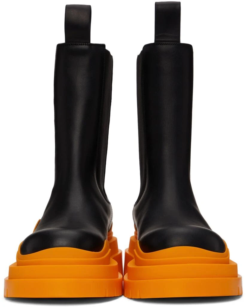 Bottega Veneta Black & Orange Tire Chelsea Boots 2