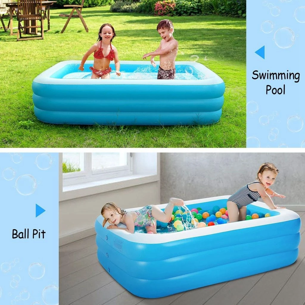 EJOMI Inflatable Pool for Adults 103*69*24inch Family Swim Play Center Pool Blow up Kiddie Pool for Family Inflatable Lounge Pool 5