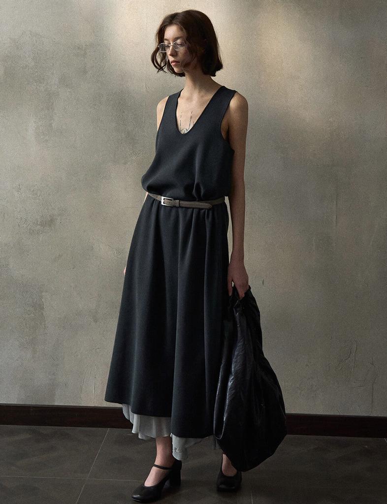 Pixie Market Black Knit Cocoon Midi Dress