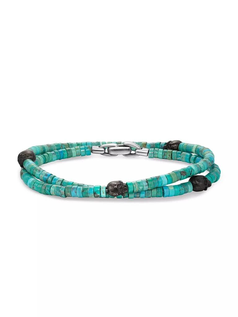 David Yurman Memento Mori Skull Station Double Wrap Bracelet in Sterling Silver 1