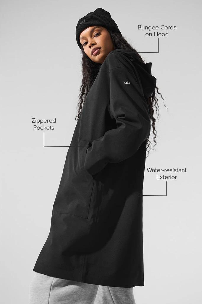 Alo Rain Or Shine Long Coat - Black 2
