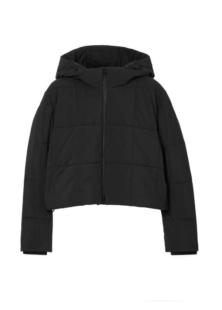 【関税＆送料込み】Burberry Cropped Quilted Nylon Jacket Cropped Quilted Nylon Hooded Jacket in Flax - Women