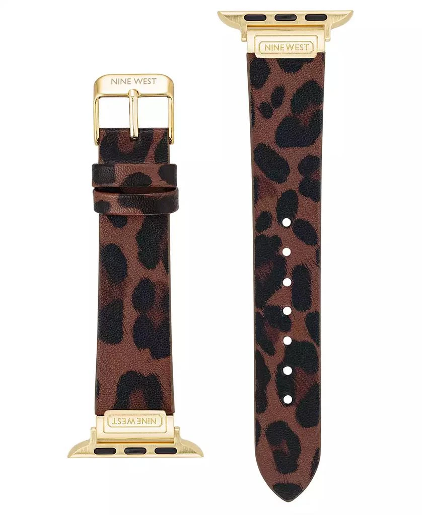 Nine West Women's Leopard Print Faux Leather Band designed for Apple Watch® 42mm (Series 10) & 38/40/41mm 3