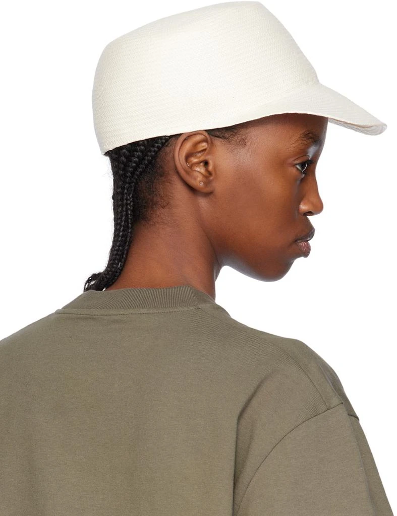 Jil Sander White Paper Herringbone Twill Cap 3