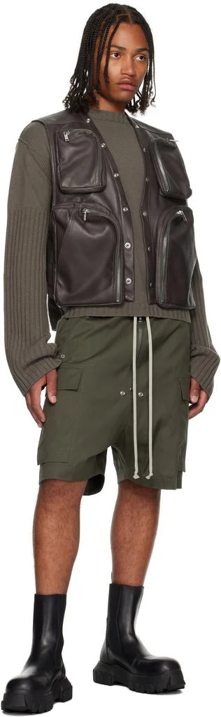 Rick Owens Gray Concordians Leather Cargo Vest 4
