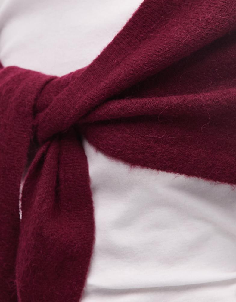 ARKET ARKET triangle alpaca scarf in burgundy red