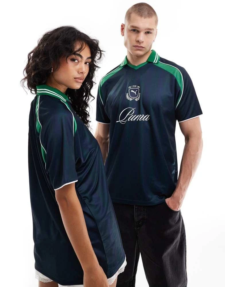 Puma Puma Archive print Football jersey in navy & green - exclusive to ASOS 4