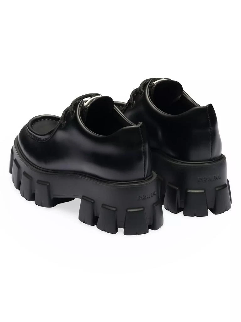 Prada Monolith Brushed Leather Lace-Up Shoes 4