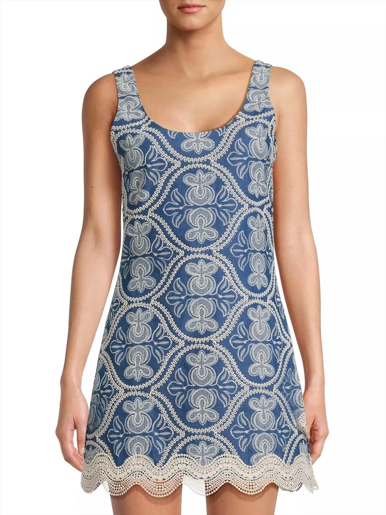 Waimari Time Willow Embroidered Cotton Minidress 3