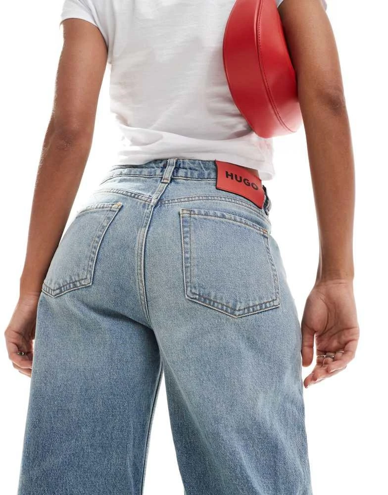 Hugo Red HUGO Red 937 wide leg denim jeans in lightwash blue 2