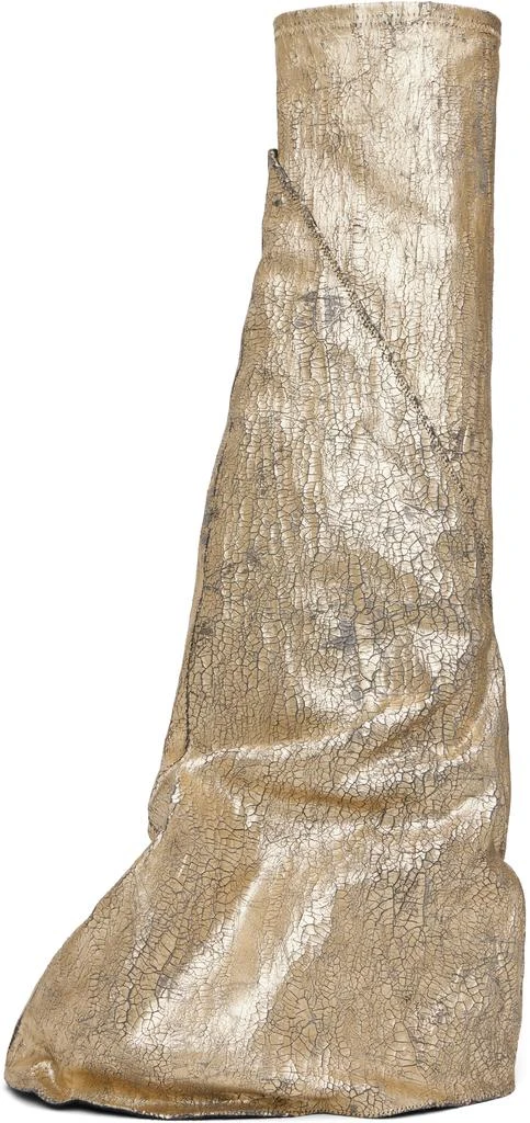 Rick Owens Gold Hollywood Fetish Tall Boots 3