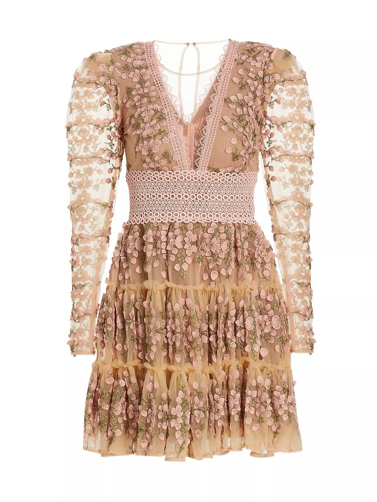 BRONX AND BANCO Megan Floral Crochet Lace Minidress 1