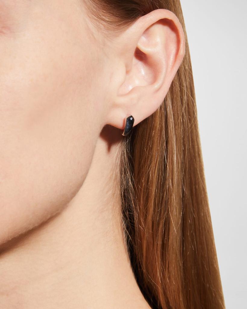 Stephen Webster White Gold Sleeper Earrings Set with Falcons Eye Clear Quartz