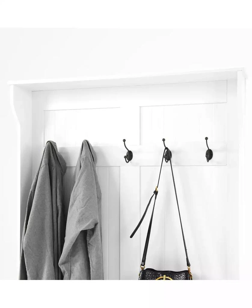 Streamdale Furniture Entryway Bench with Coat Rack, Shoe Storage, 
Hooks - White 6