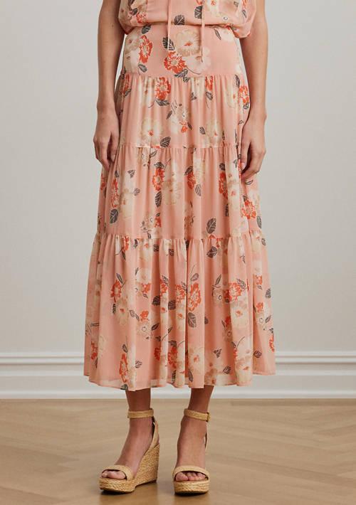 Ralph Lauren Ralph Lauren Floral Crinkle Georgette Tiered Skirt