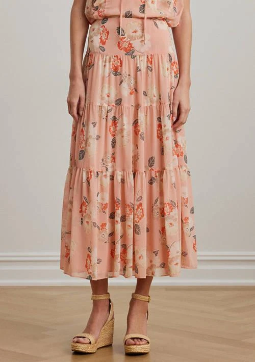 Ralph Lauren Ralph Lauren Floral Crinkle Georgette Tiered Skirt 1