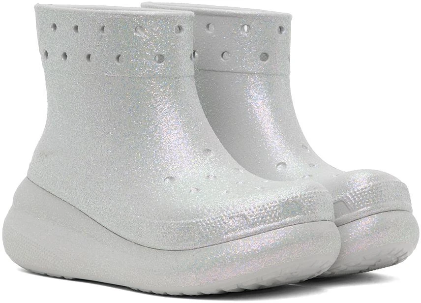 Crocs White Crush Glitter Boots 4