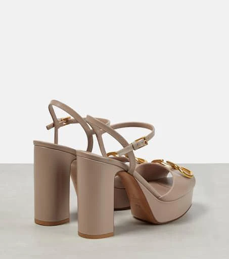 Valentino VLogo leather platform sandals 3