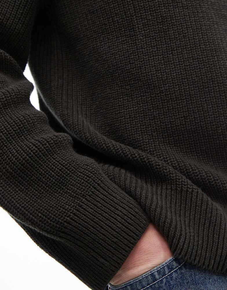 ARKET ARKET linen blend knitted sweater in dark green 3