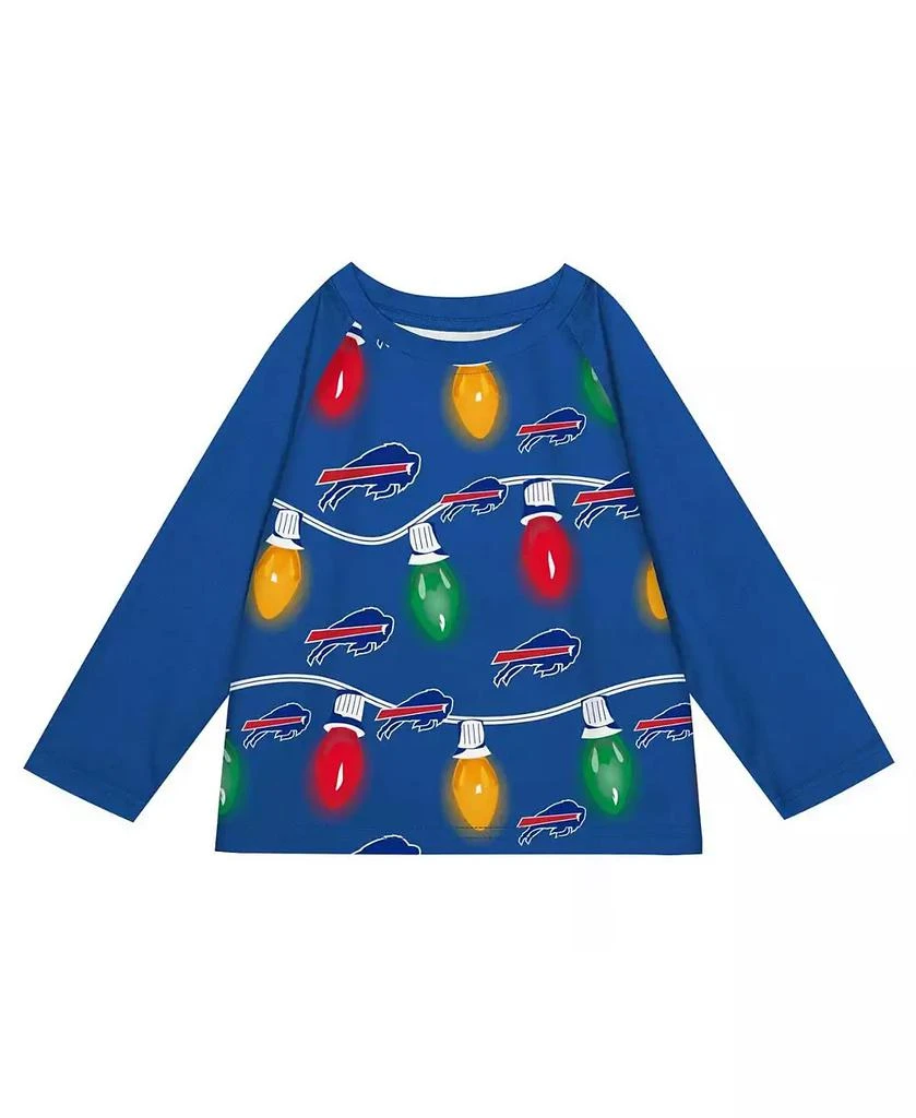 Outerstuff Toddler Buffalo Bills Two-Piece Garland Holiday Long Sleeve Pajama Set 3