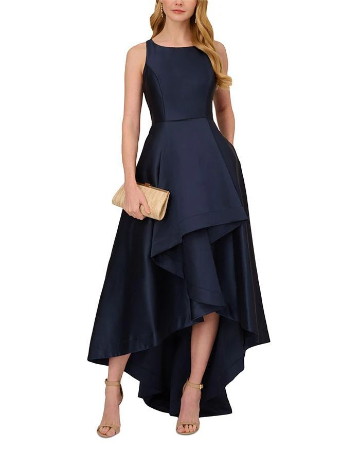 Adrianna Papell Mikado High Low Gown 2