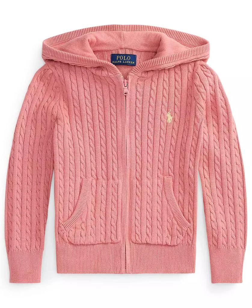 Ralph Lauren Girls
 2T-6X Mini-Cable Full-Zip Hooded Sweater