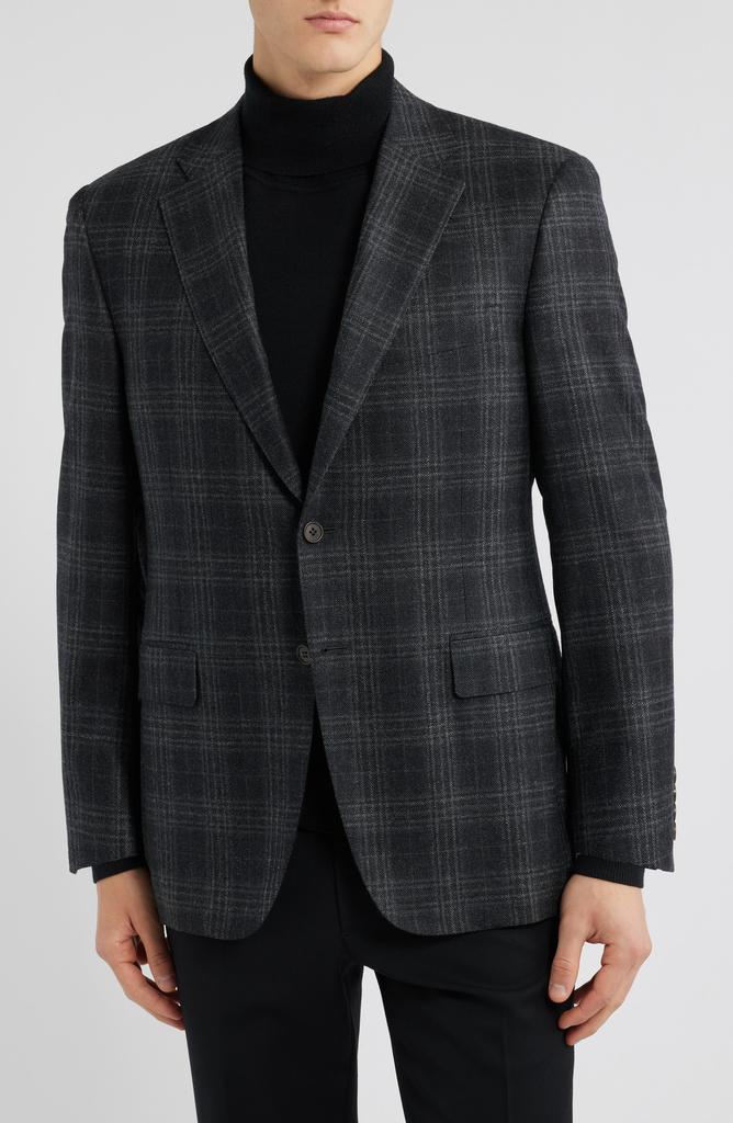 Canali Siena Regular Fit Plaid Wool Sport Coat