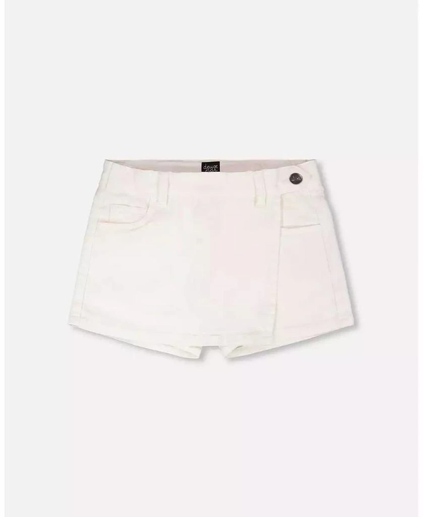 Deux par Deux Toddler Girls Stretch Twill Skort White - Toddler|Child