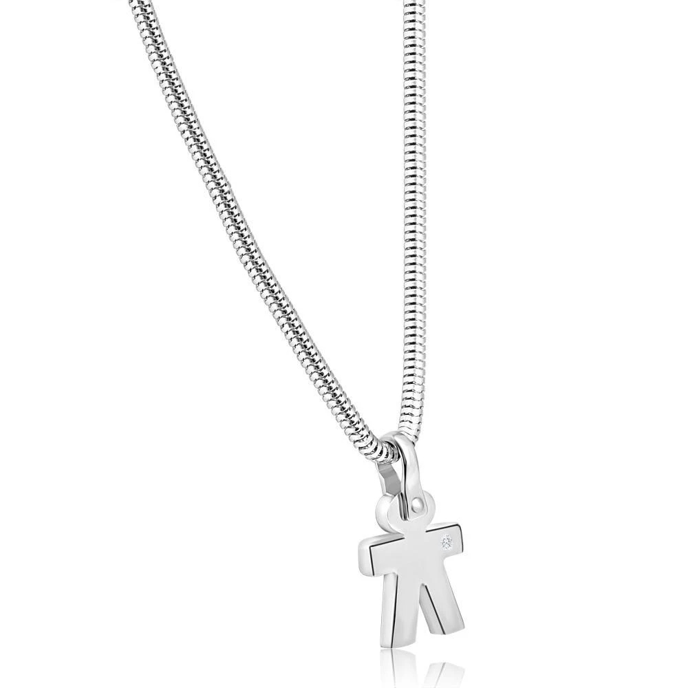 Pompeii3 Men
s Steel Single Tone Man 16.5mm Pendant Flexible Snake Chain 21" Necklace 2