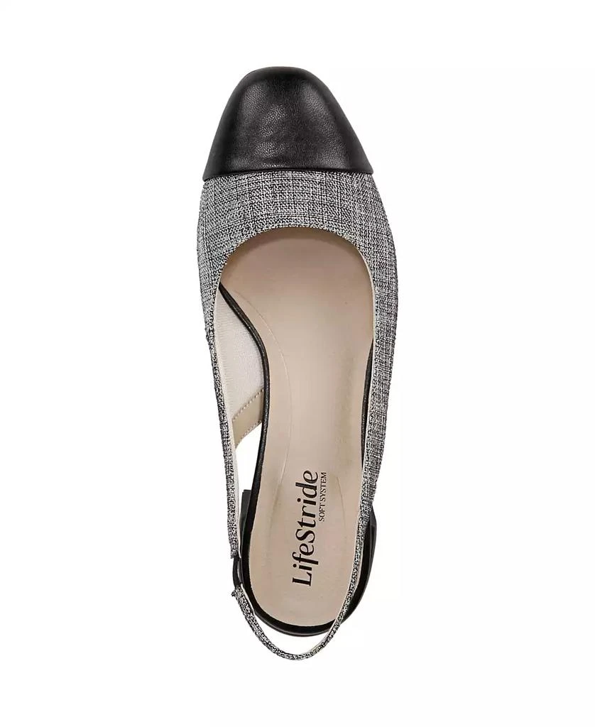LifeStride Women's Becoming Round Cap Toe Block Heel Slingback Pumps 4