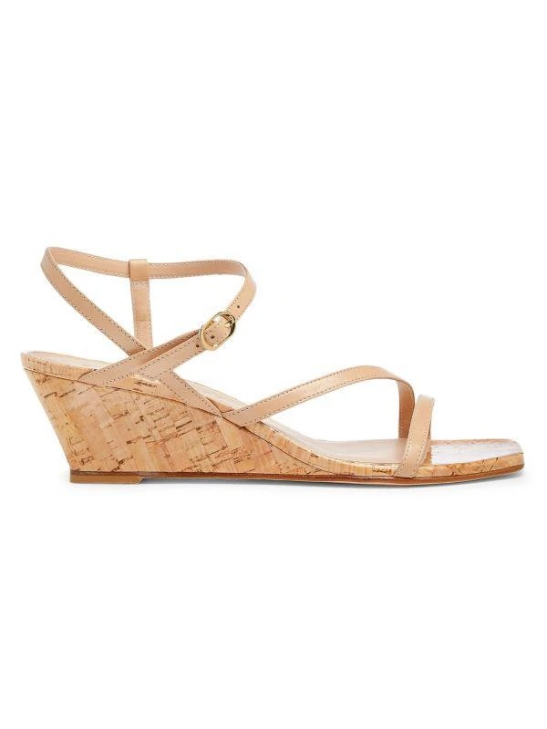 Stuart Weitzman Oasis 50MM Leather Wedge Sandals 1