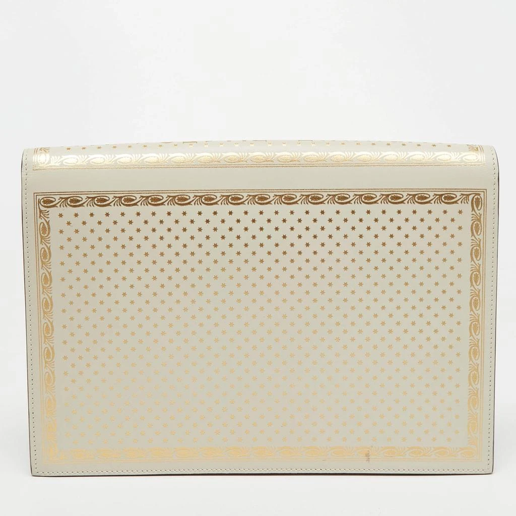 Gucci Gucci Off White Leather Guccy Portfolio Clutch 4