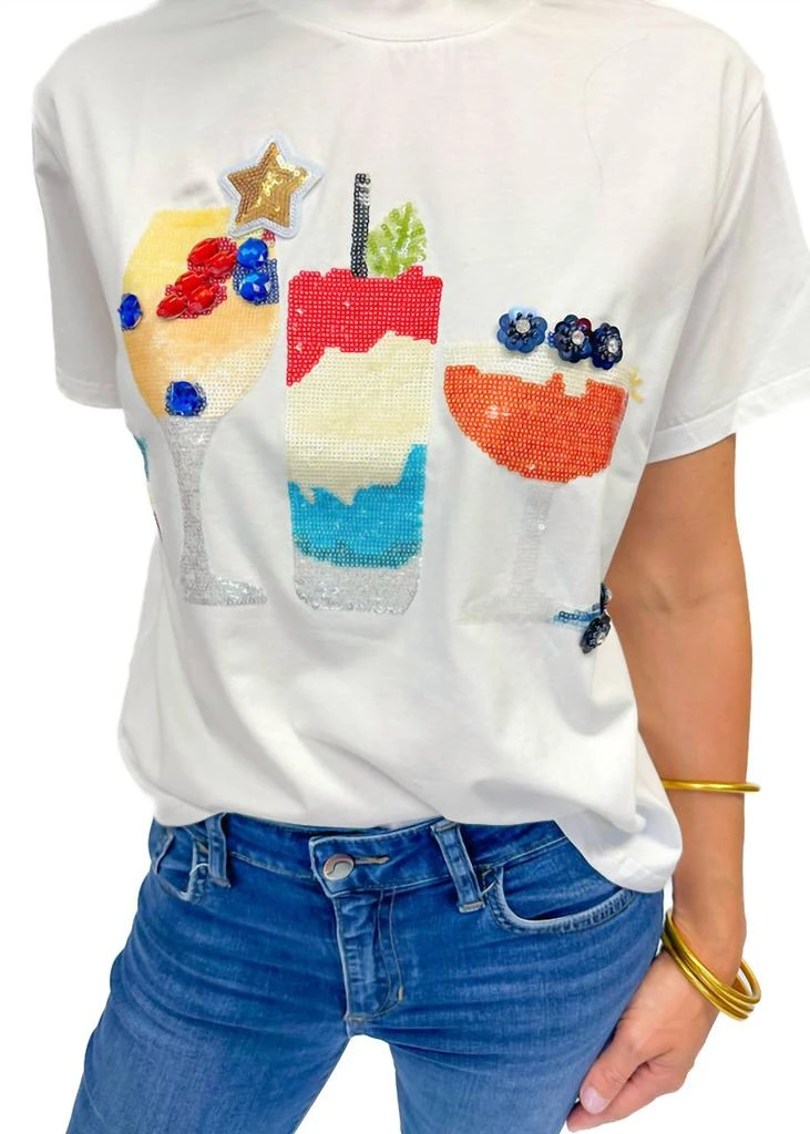 QUEEN OF SPARKLES July 4Th Tee In White 1