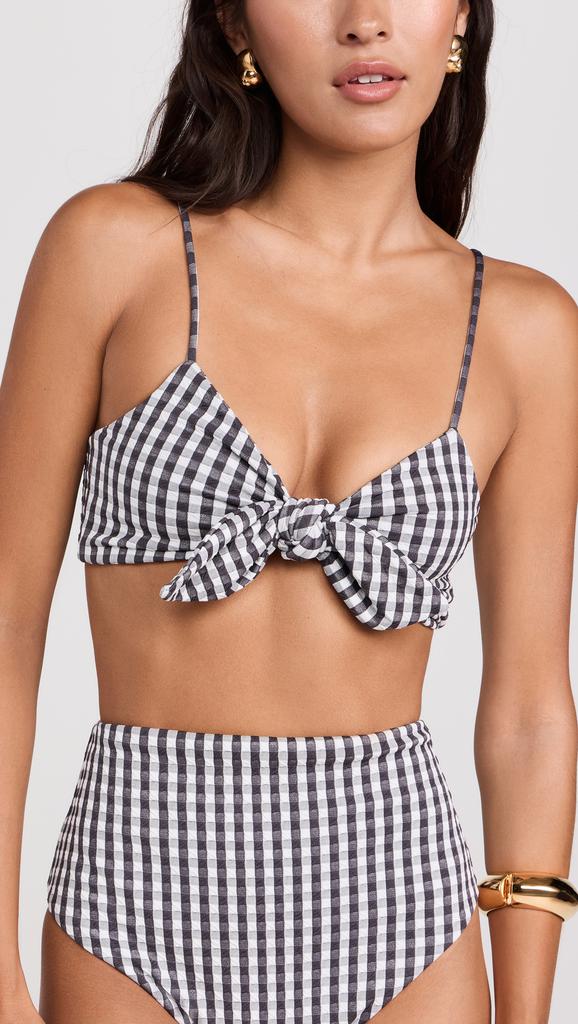 Sea Pucker Gingham Bikini Top