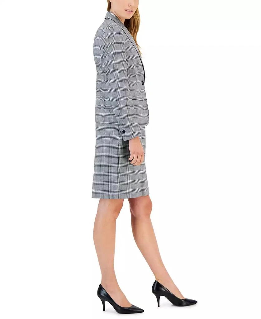 Anne Klein Women
s Glen Plaid Single-Button Skirt Suit Set 3