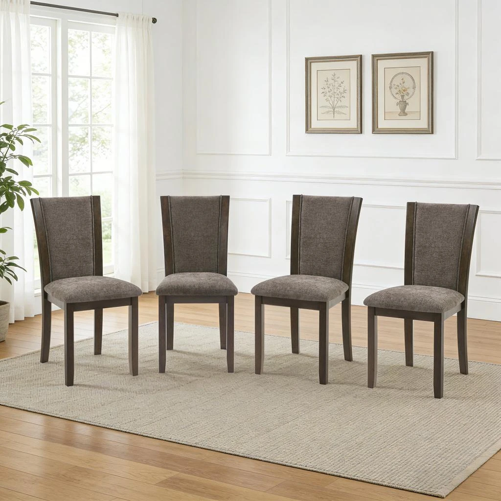 Streamdale Furniture Streamdale Wooden Dining Chairs Set of 4 with Padded Seat, Upholstered Side Chair