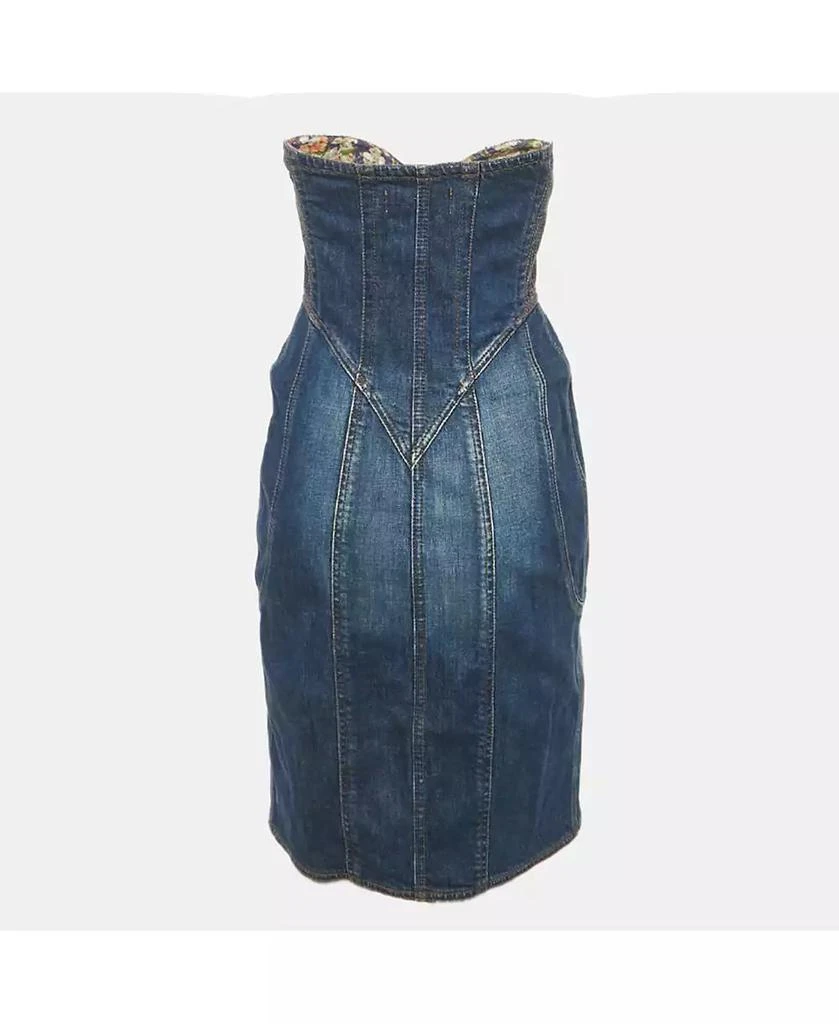 Pre-Owned Roberto Cavalli Women
s Blue Denim Embellished Bustier Mini Dress 2