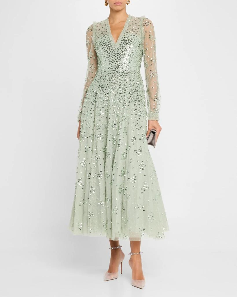 Needle & Thread Leila Sequin Dot Tulle Ankle Gown 4