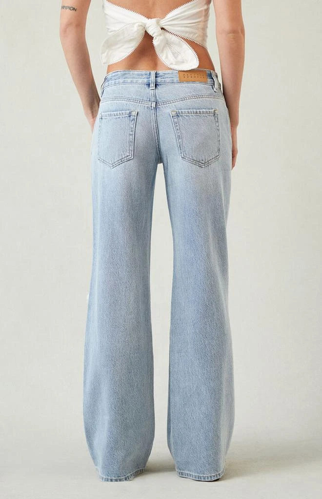 PacSun Casey Ripped Knee Low Rise Baggy Jeans Light Indigo 4