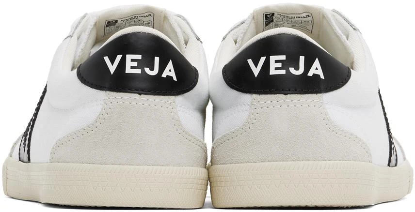 Veja White & Black Volley Canvas Sneakers 2