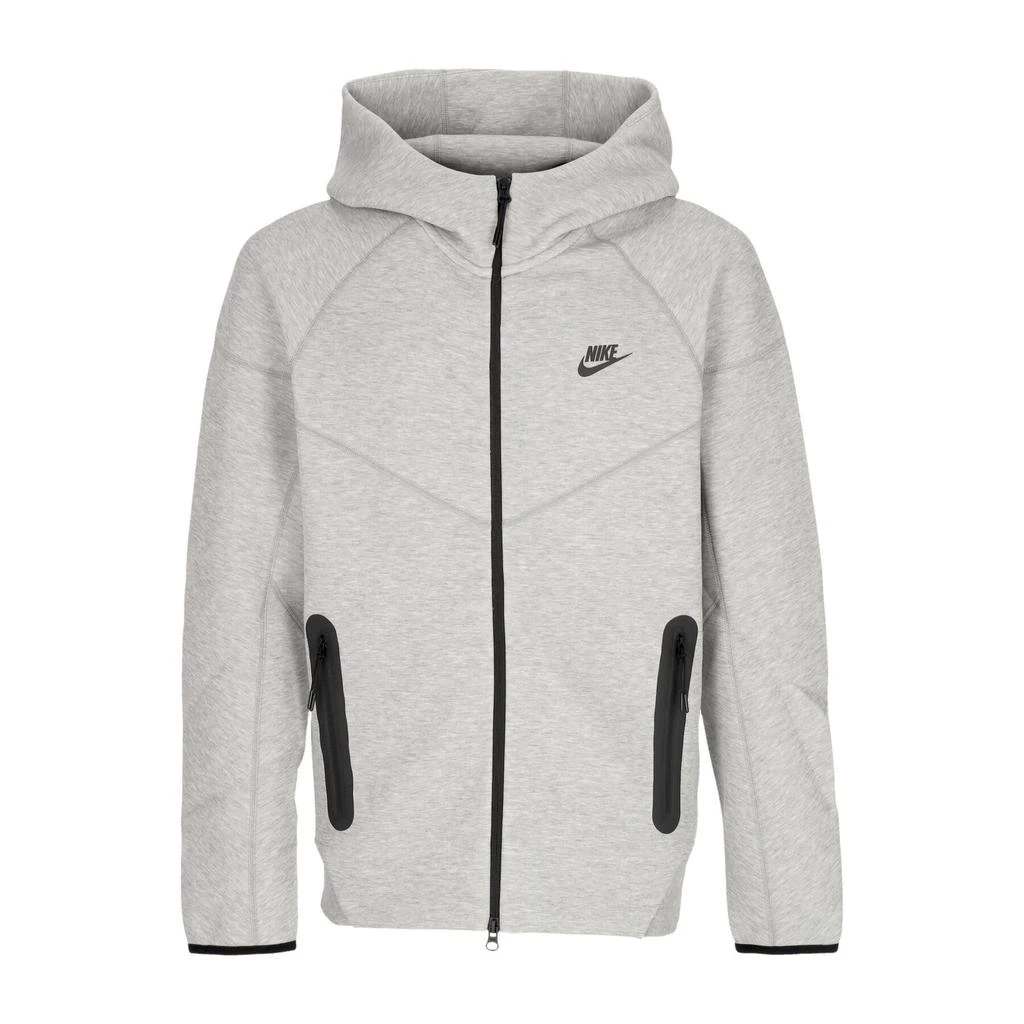 NIKE Men's Lightweight Hooded Zip Sweatshirt Tech Fleece Full-zip Windrunner Hoodie Dk Gray Heather/black 1