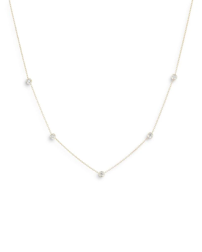 Adina Reyter 14K Yellow Gold Diamond Station Necklace, 16" 1