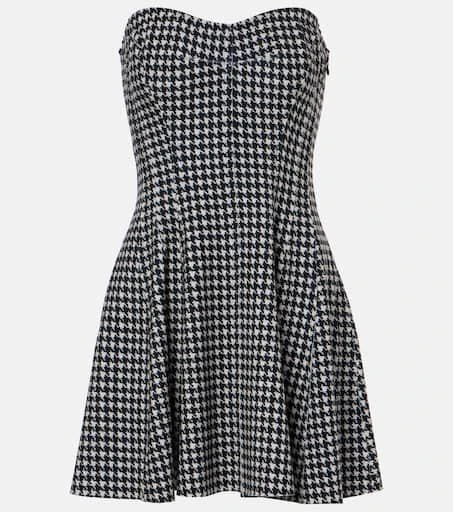 Norma Kamali Strapless Grace houndstooth minidress 1