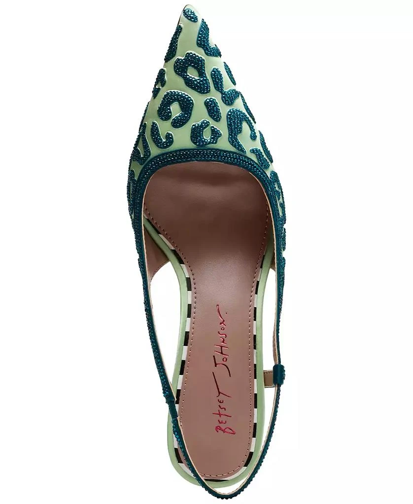 Betsey Johnson Women's Nahla Pointed-Toe Slingback Kitten-Heel Pumps 4