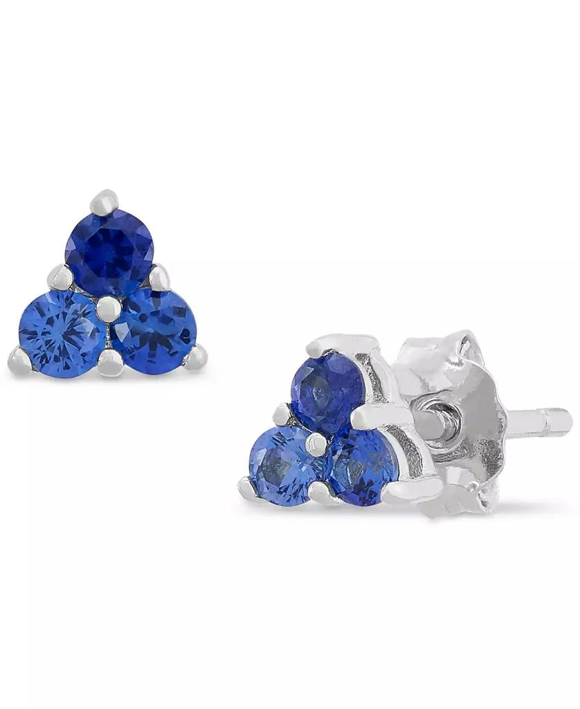 Macy's 3-Pc. Set Lab-Created Sapphire Stud & Hoop Earrings (3-3/4 ct. t.w.) in Sterling Silver 4