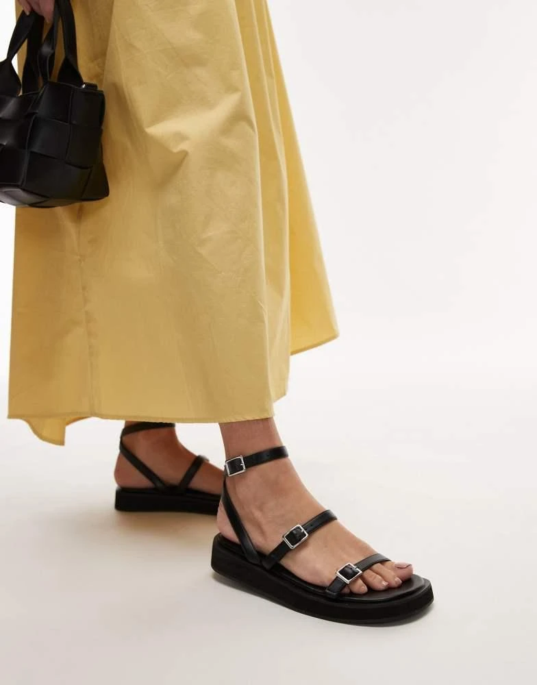 Topshop Topshop Jake buckle sandals in black 1