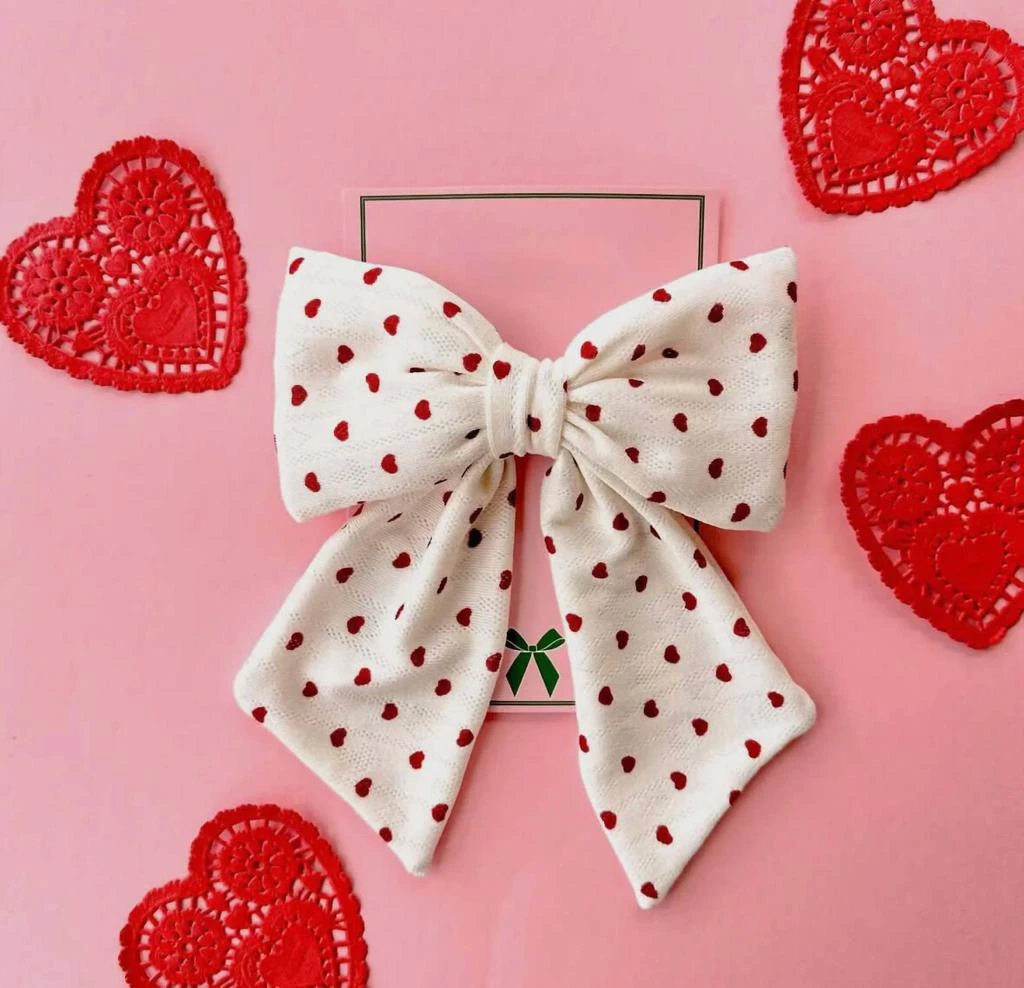 Bohemian Gemme Bohemian Gemme - Women
s Valentine Heart Pattern Hair Bow 4